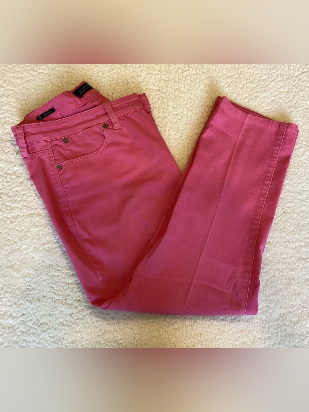 Talbots Pink Slim Ankle‎ Jeans Barbiecore Preppy Coastal Chic Size 10